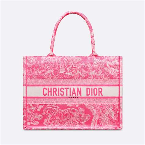 Dior Book Tote Pink Toile de Jouy Embroidery 